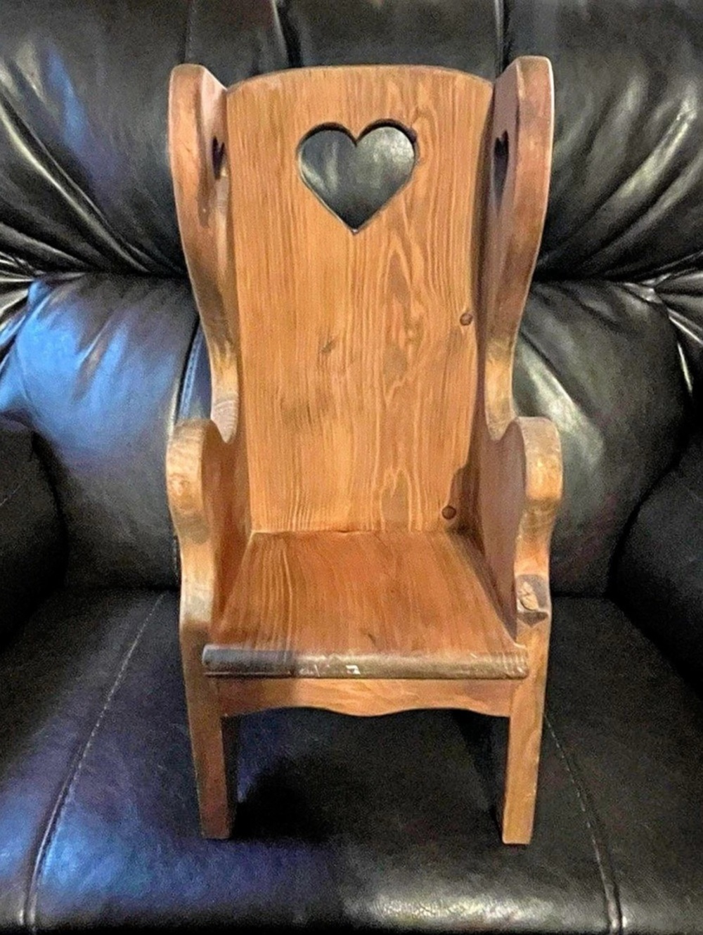 Rustic Wooden Heart Cutout Chair